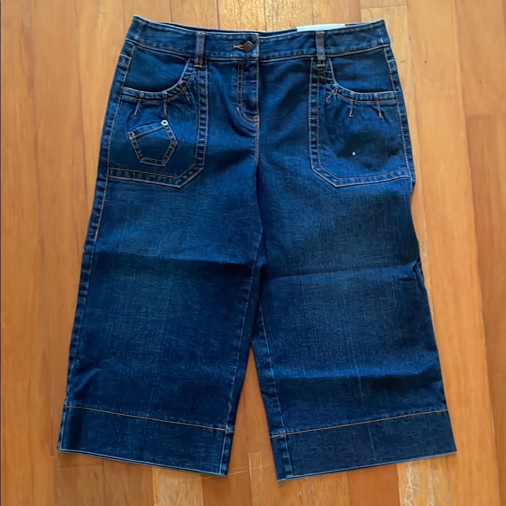 LOFT Dark Blue Denim Capri Pants Size 6 NWT